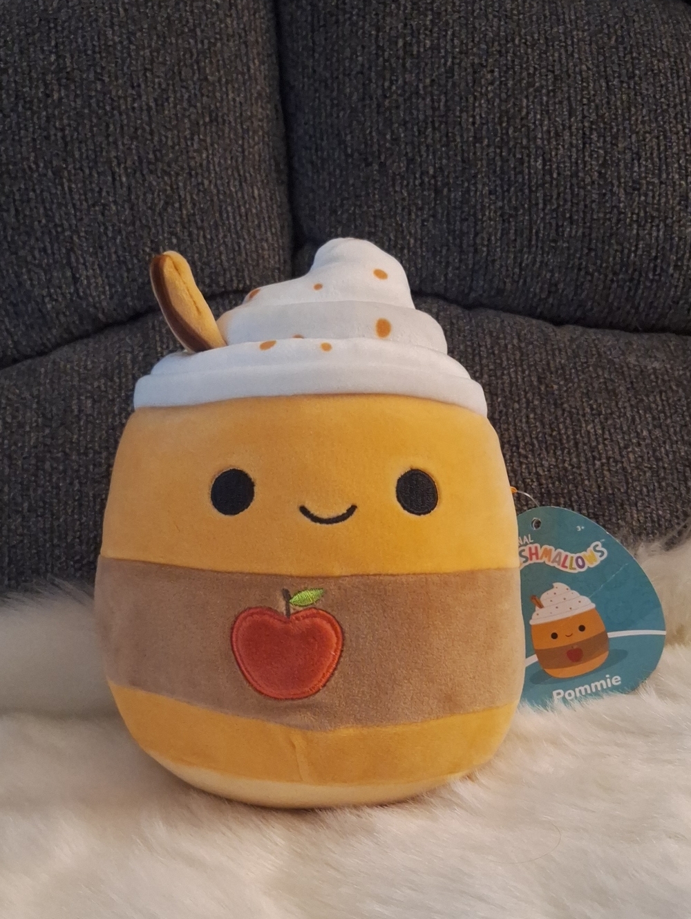 Squishmallows Yellow Brown Apple Pommie Plush NWT 8 Inches